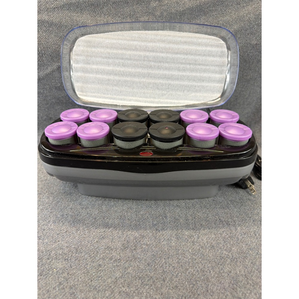 Conair Hot Rollers Hair Setter Purple Black CHV14JXRSAM 12‎ Velvet Rollers 580W